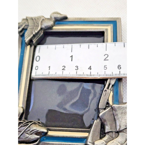 PICTURE FRAME-Hunting Theme-Small 4"x3" Frame-Metal Frame-Plastic Cover-Ducks - Picture 11 of 12
